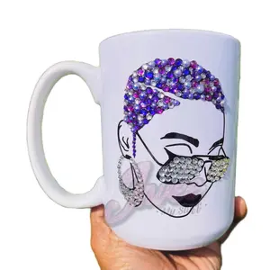 Pixie Cut Diva with Earring Blinged Mug 19