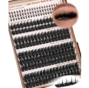 Volume Manga Lash Clusters With Spikes Wispy Cluster Eyelash Extensions Fluffy Anime Eyelashes Clusters with Bottom Lashes Clusters Fairy Individual Lash Extension (D Curve 12-18mm 213 pieces)