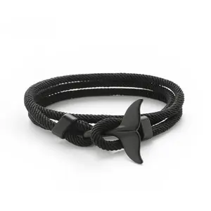 Ocean Series Bracelet for Men & Women Whale Tail Shark Bracelets Handmade String Wrap Rope Nautical Parachute Cord for Couples Best Friends Ocean Lovers cute jewelry accessories titanium  jewelry