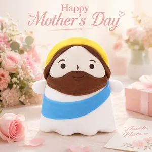 Jesus Plush Toy, 10-Inch Soft Huggable Stuffed Doll, Christian Gift for Mom, Kids and Adults, Cute Religious Plushie