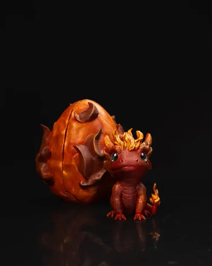 CANNATECH3D 3D-Printed Fire Dragon with Egg | Unique