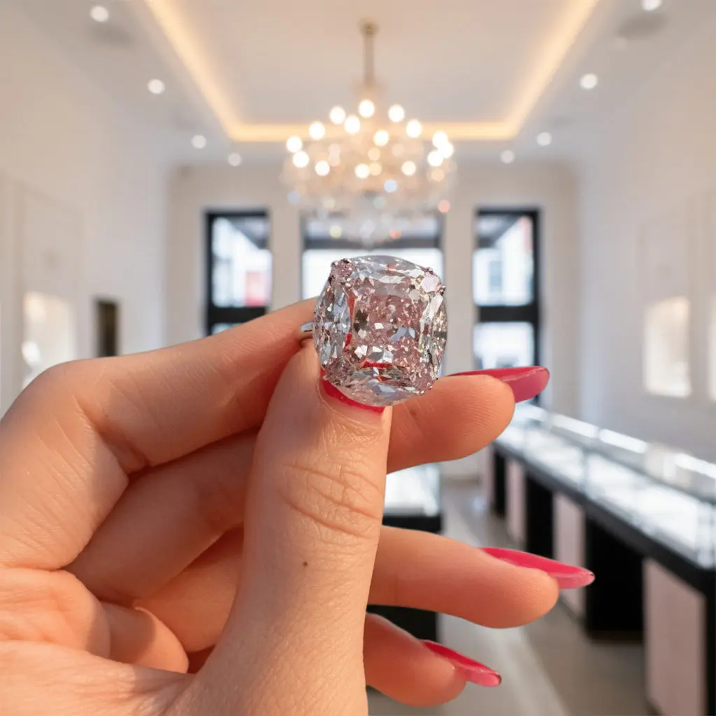 Radiant Cut Pink Sapphire Engagement Ring