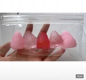 5pc Jelly Cat & Stress Relief Squishy Toys Soft Q Elasticity Is Not Sticky Sensory Fidget Squishy Taba Squish Oil-Shine Large Strawberry Squishy Toy, Silicone-Like Texture High-Quality Hand-Made Stress Relief Foodstuff Toy,