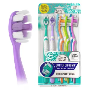 GuruNanda Butter On Gums Toothbrush with 8000+ Ultra Soft Softex Bristles for Sensitive & Receding Gums, ADA Accepted, 8 Ct