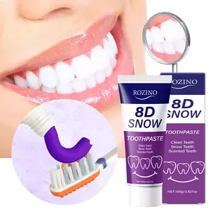 【Ten pack at a better price】ROZINO 8D Snow Toothpaste - Clean Teeth, Snow Scented, 100g/3.52oz - Effective Whitening & Fresh Breath Formula for Brighter Smile