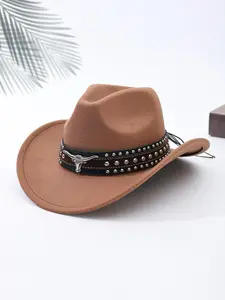 Vintage Western Classic Cowboy Hat Unisex Outdoor Sun Protection Windproof Cap, Retro Style Men Women Fashion Accessory
