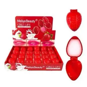 Strawberry Bálsamo Lip Balm - Moisturizing Gloss for Smooth Lips Moisturizer Aroma Scented Comfort Daily Moisture Skincare Scent Lipgloss Hydrate Glossy Lip Care Makeup Lipstick Cosmetic Hydrating