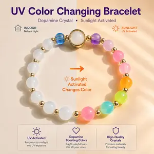	Dopamine Rainbow UV Bracelet • Changes Color In Sunlight • Aesthetic Y2K Jewelry
