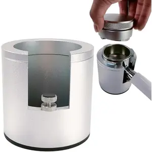 Generic Espresso Tamper Stand Coffee Portafilter Holder With Non-slip Base \/Fits 51mm, 53mm, 54mm, 58mm Portafilter Espresso Accessories(Silver), samll