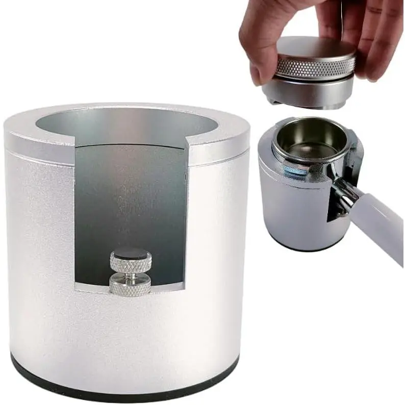 Generic Espresso Tamper Stand Coffee Portafilter Holder With Non-slip Base \/Fits 51mm, 53mm, 54mm, 58mm Portafilter Espresso Accessories(Silver), samll