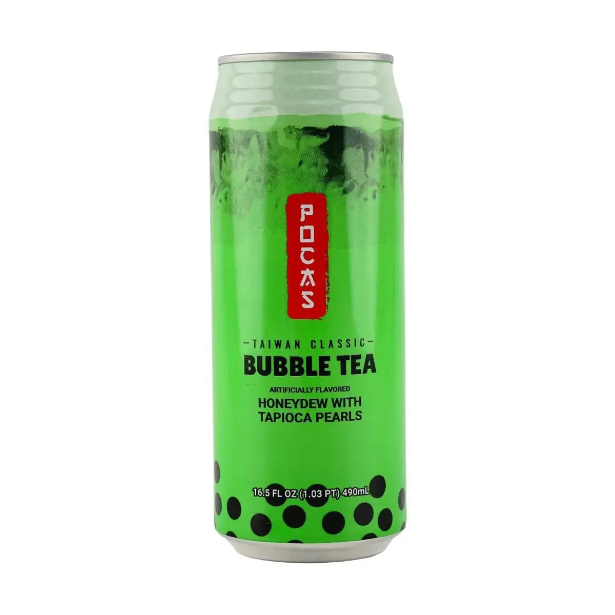 POCAS Honeydew Boba Milk Tea Drink - Ready to Drink, 490ml Large Bottle, Authentic Taiwanese Flavor