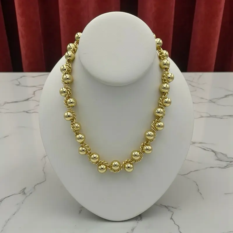 N148 Ball Necklace- Gold Plated 14k