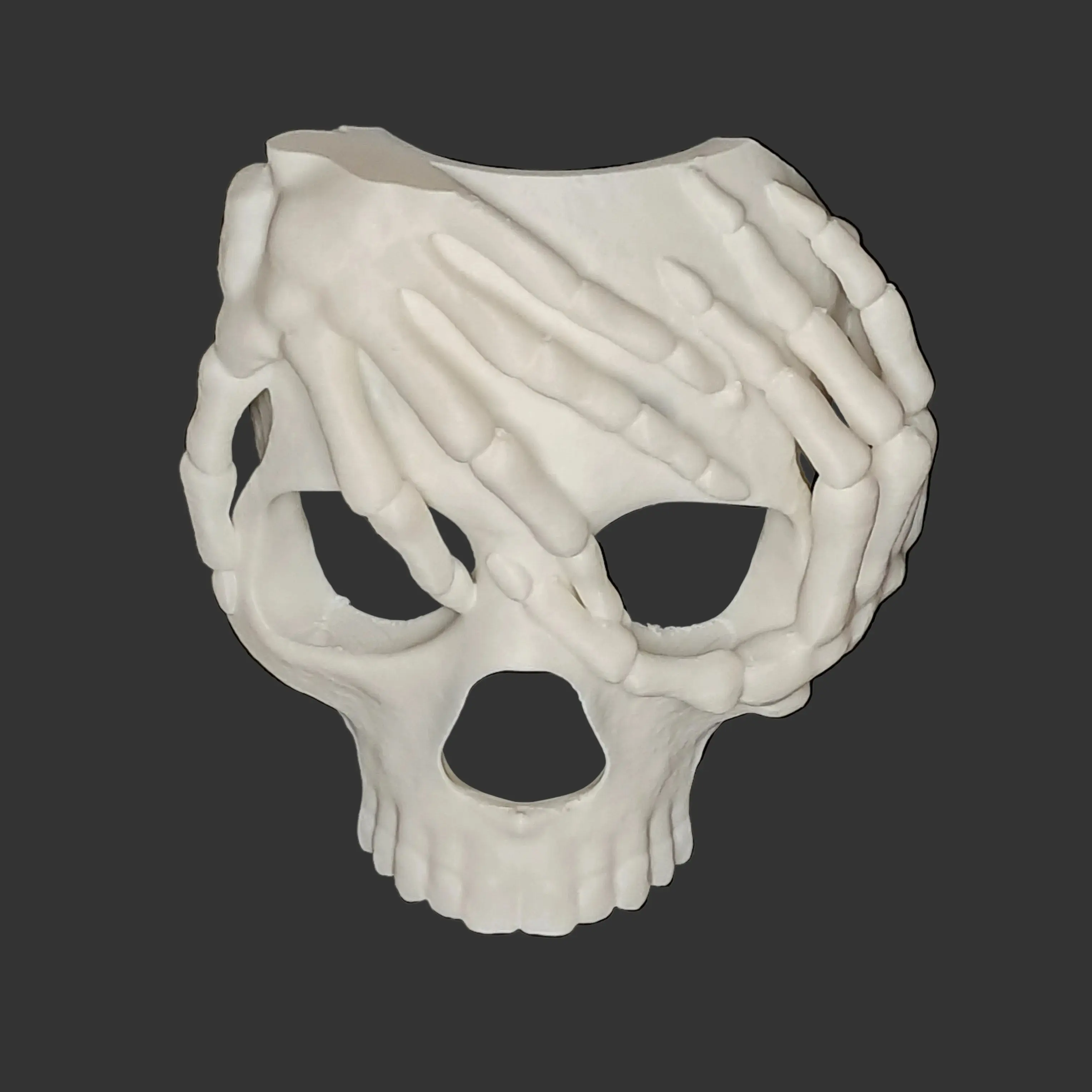 3D Printed Detailed Print PLA Plastic Skeleton Hand Skull Mask - Halloween Costume, Horror Mask, Cosplay Gear for Bonfire, Anniversary (Home & Festive Party Supplies)