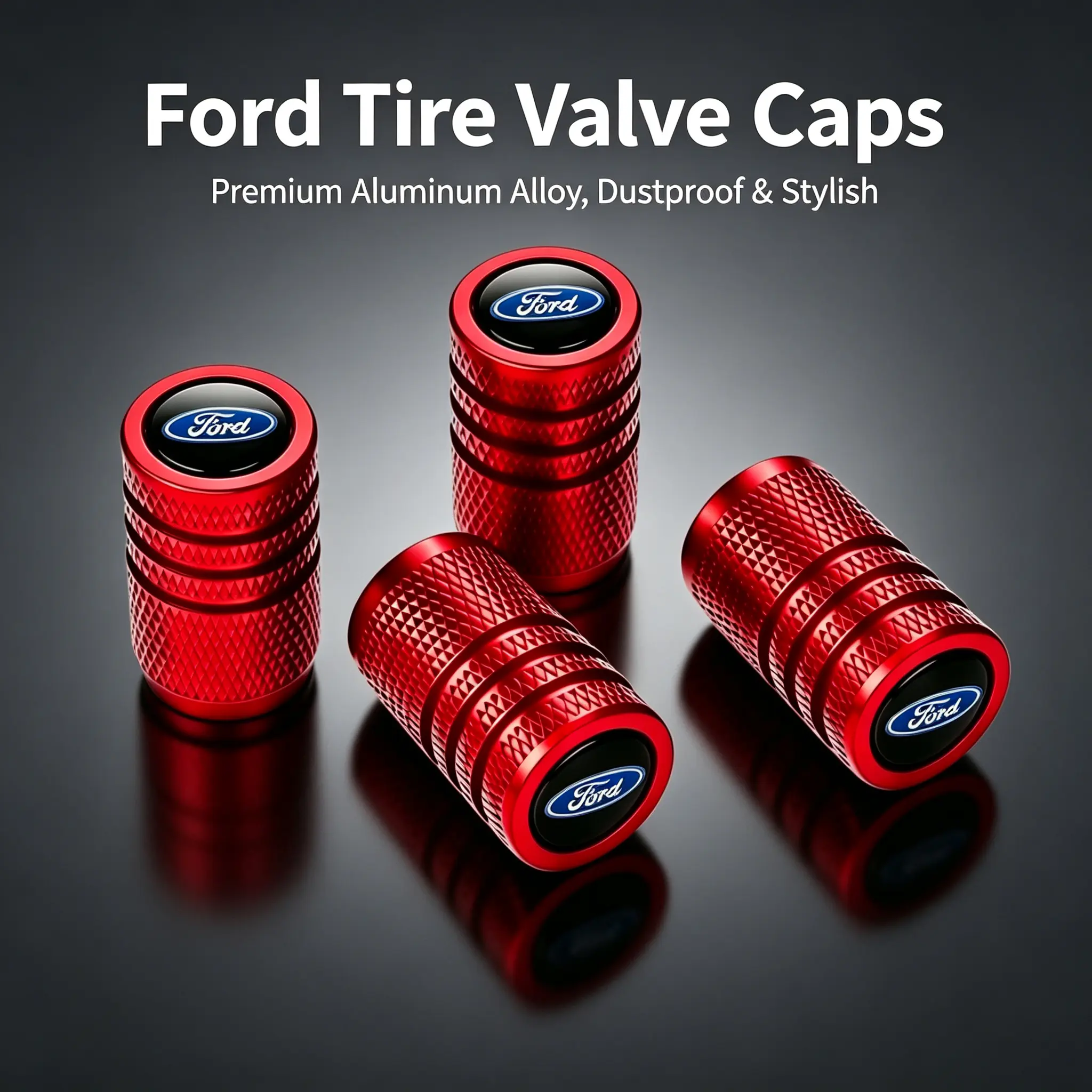 Ford fans, upgrade your ride with these custom logo aluminum tire valve caps! Fits F-150, Escape, Mustang & more. Durable metal protects stems, while the emblem adds a tough touch. Easy install for a quick style boost you’ll notice.