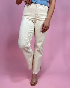 The Ronnie TC HR Straight Ivory Jeans