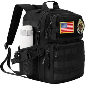 9L Mini Tactical Backpack Small Military Gym Bag for Men Women Daypack Camping Backpack with Patch(Black)