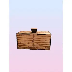 Wooden laser cut brick style Dice box or trinket and jewelry box.