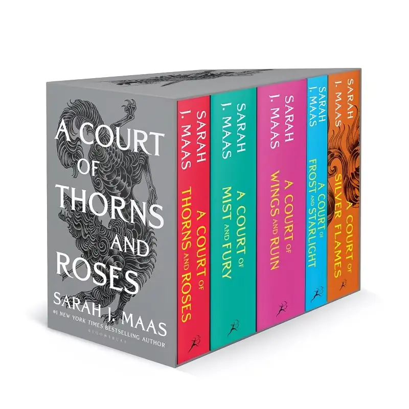 Sarah J. Maas A Court of Thorns and Roses ACOTAR 5 Book Series Collection Set: Thorns and Roses, Mist and Fury, Wings and Ruin, Frost and Starlight, Silver Flames Fantasy Romance Books