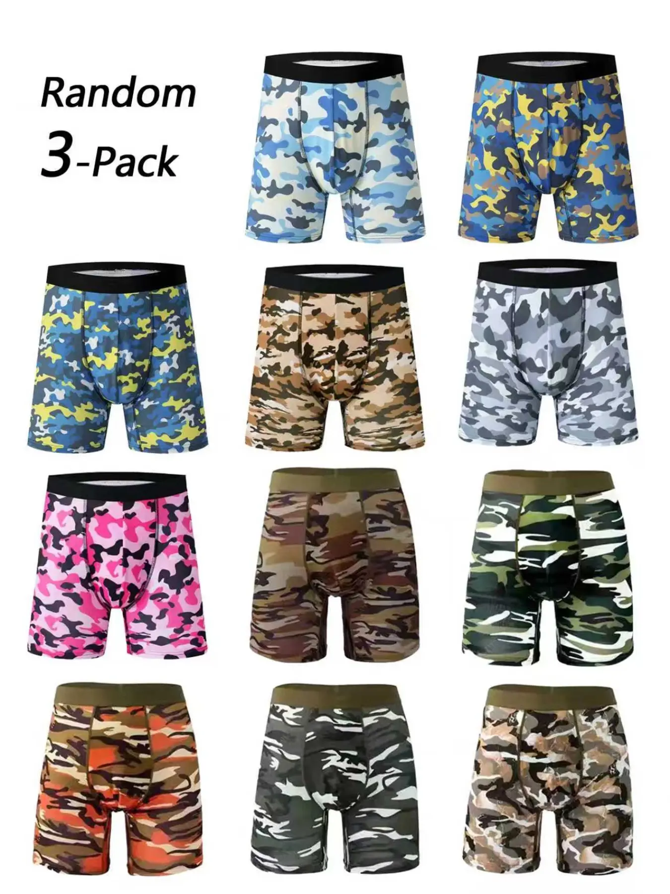 Men's Silk Underwear Set, Comfortable Seamless Breathable Design, Ideal for Young Fashionistas, Random Selection of 3 Pieces