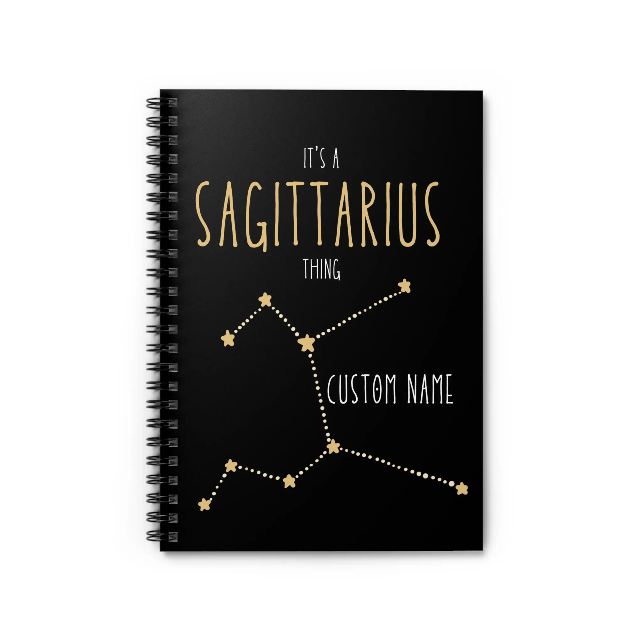 Sagittarius Zodiac Spiral Notebook - Perfect for Astrology Lovers, Gift for Sagittarius', Custom Name Journal, Birthday Gift, Personalized Notebook