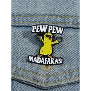 Letter & Cartoon Duck Design Brooch Clip, Fashion Alloy Clothing Accessories for Men & Women, Suitable for Daily Wear