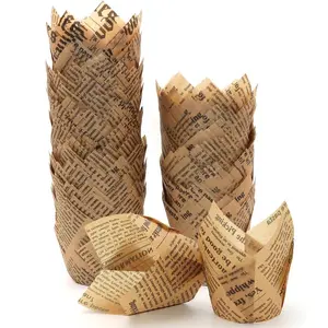 150 count  Cupcake Liners Baking Cups Muffin Liner -Proof Paper Cupcake Wrappers for Wedding, Birthday Party, Standard Size ( Newspaper Printed)