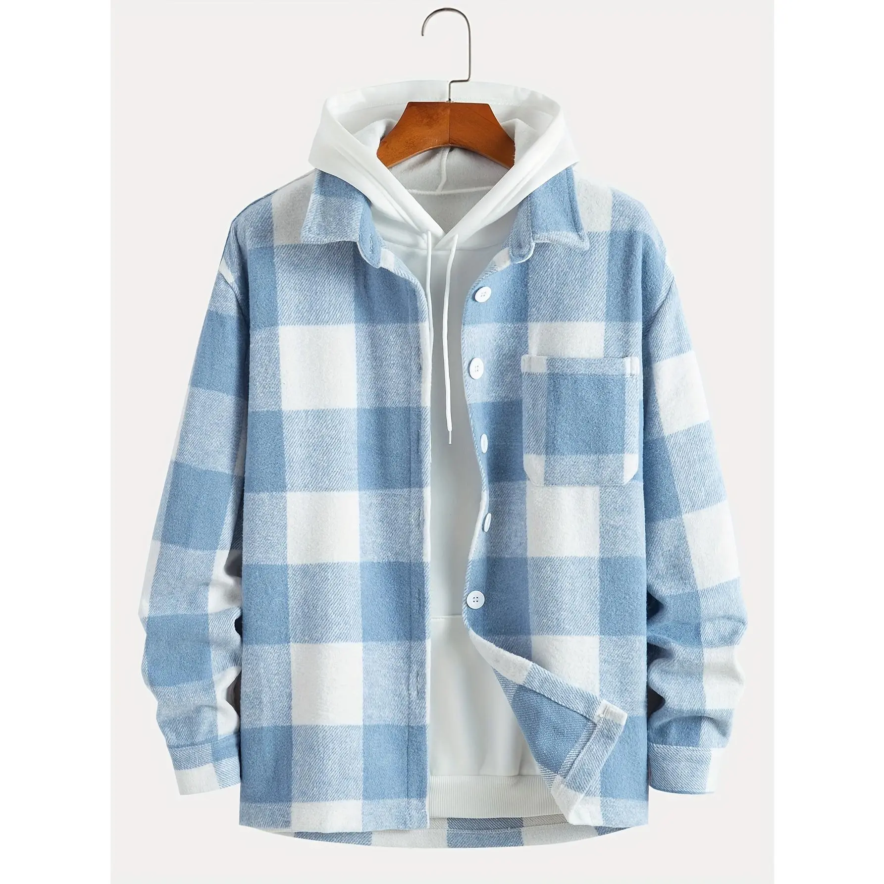 Men's Checkered Fleece Jacket - Stylish, Breathable, and Perfect for Outdoor Activities