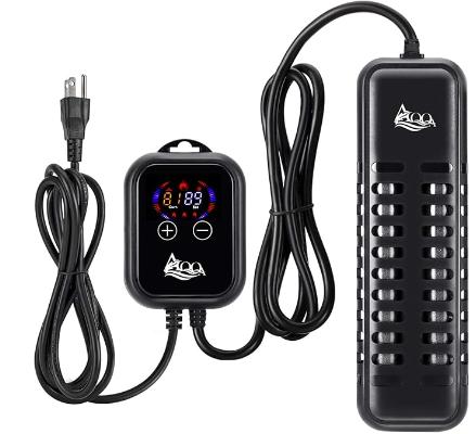 AQQA Submersible Aquarium Heater, Fish Tank Heater,External Temperature Controller LED Temperature Display,Suitable for Saltwater and Freshwater