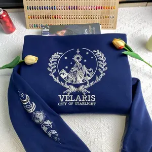 Velaris embroidered sweatshirt, Velaris City Of Starlight Embroidered Shirt, The Night Court Shirt, SJM sweater, City of Starlight, ACOTA