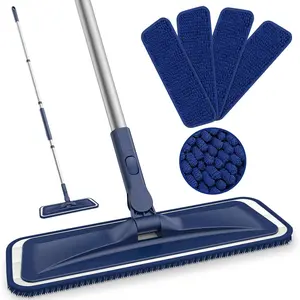 Microfiber Mops for - Flat Mop with 4 Washable Pads Dry Dust for Laminate Wood Tile Vinyl Wall Hard Surfaces - 150cm Long Handle