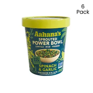 Spinach & Garlic Sprouted Power Bowl 18g protein, 12g fiber - clean, plant-based, gluten-free, vegan, no seed oils, shelf-stable, ready in 5 minutes.