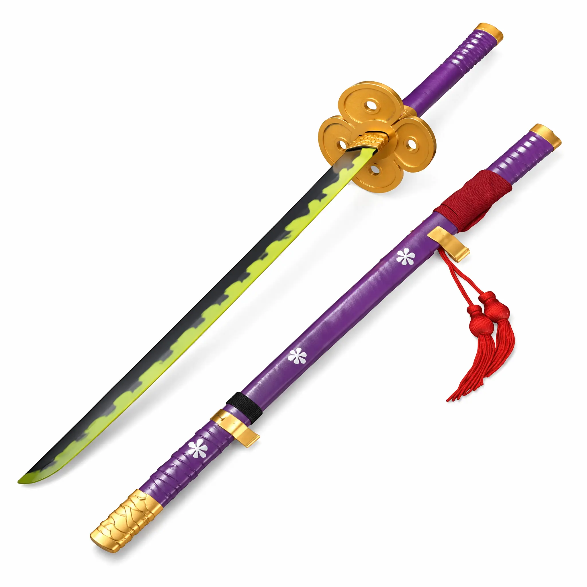 Premium 41" King of Hell Swordsman Prop Replica - High-Grade ABS Decorative Sword, Gradient Patterned Blade & Custom Saya, Anime Room Display