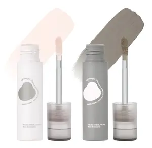 2 Pcs Cool Toned Grey Liquid Contour and Highlighter Stick, Cold Gray Cream Bronzer Blendable & Smooth Matte Finish, Long Lasting Face Shaping Contour Illuminator Brightening Makeup