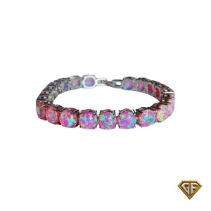 Ethiopian Pink Opal Tennis Bracelet - Etsy Trending Bracelet - Perfect Birthday or Anniversary Gift - October Birthstone - Opal Jewelry - Unisex Gift