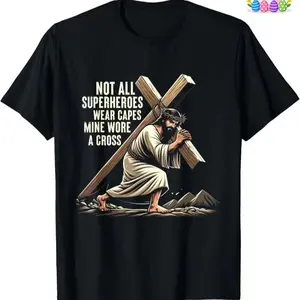 Religious Jesus Easter T-Shirt Suitable for - Christmas, Valentine's Day, Veterans Day & Graduation Gifts for s (Unisex Slogan Print, Loose Fit Round Neck) - Holiday Apparel for Church Events & Family Gatherings