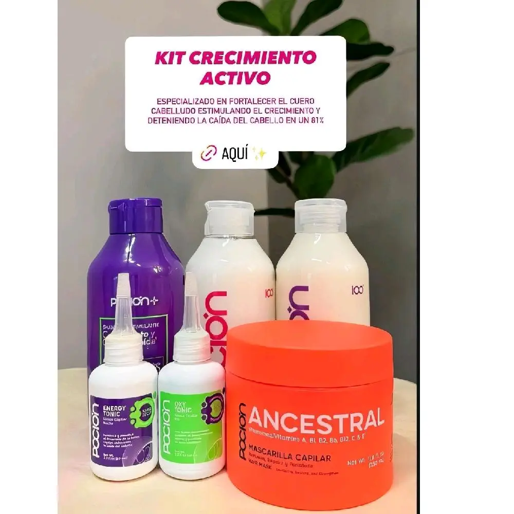 Ancestral Kit X5 - Shampoo, Conditioner, Mask, and Tonic for Hair Growth and Strength