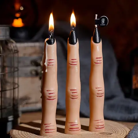 Finger Candle Halloween Decorations Spiced Pumpkin Fragrance Spooky Soy Wax