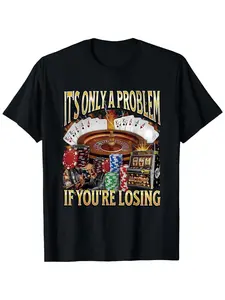 Men's New Casual Fitted Letter Print Short Sleeve Round Neck Top, Comfortable Breathable Fabric for Daily Wear and Outdoor Activities