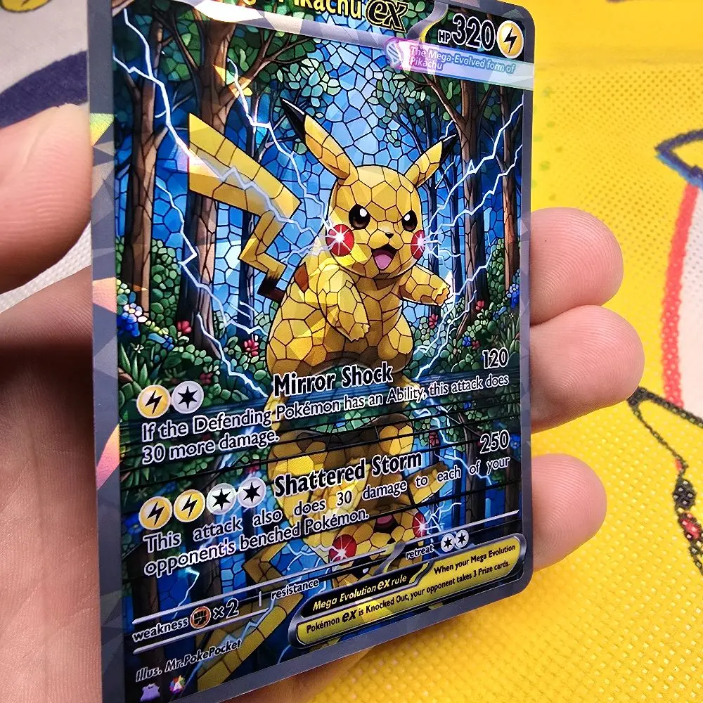 Mega Pikachu EX Custom Card | Shattered Glass Holo / Shattered Glass Textured - TikTok Shop Mega Pikachu EX Custom Card | Shattered Glass Holo / Shattered Glass Textured - TikTok Shop