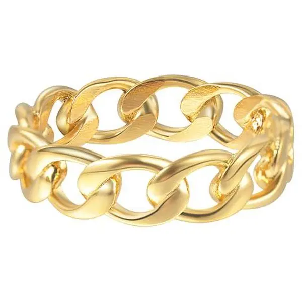 Stately Steel Cuban Chain Ring Stately Steel Cuban Chain Ring