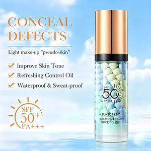 Three-Color Isolation Sunscreen Cream, Breathable & Lightweight, Invisible Wear, Perfect for Travel & Business Trips, Unisex for All Genders, Ideal Holiday Gift for Mom, Friends & Loved Ones
