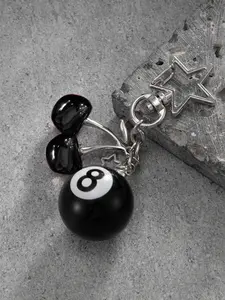 A star&dice&billiards design keychain, fashionable DIY acrylic men's and women's car keychain, fashionable aluminum alloy stainless steel chain, birthday gift accessories, Stylish keychain, bag accessories