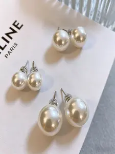 925 Silver Natural Australian South Sea Pearl Earrings, Elegant French Style Ear Studs for Women, High-Quality Jewelry at Factory Price