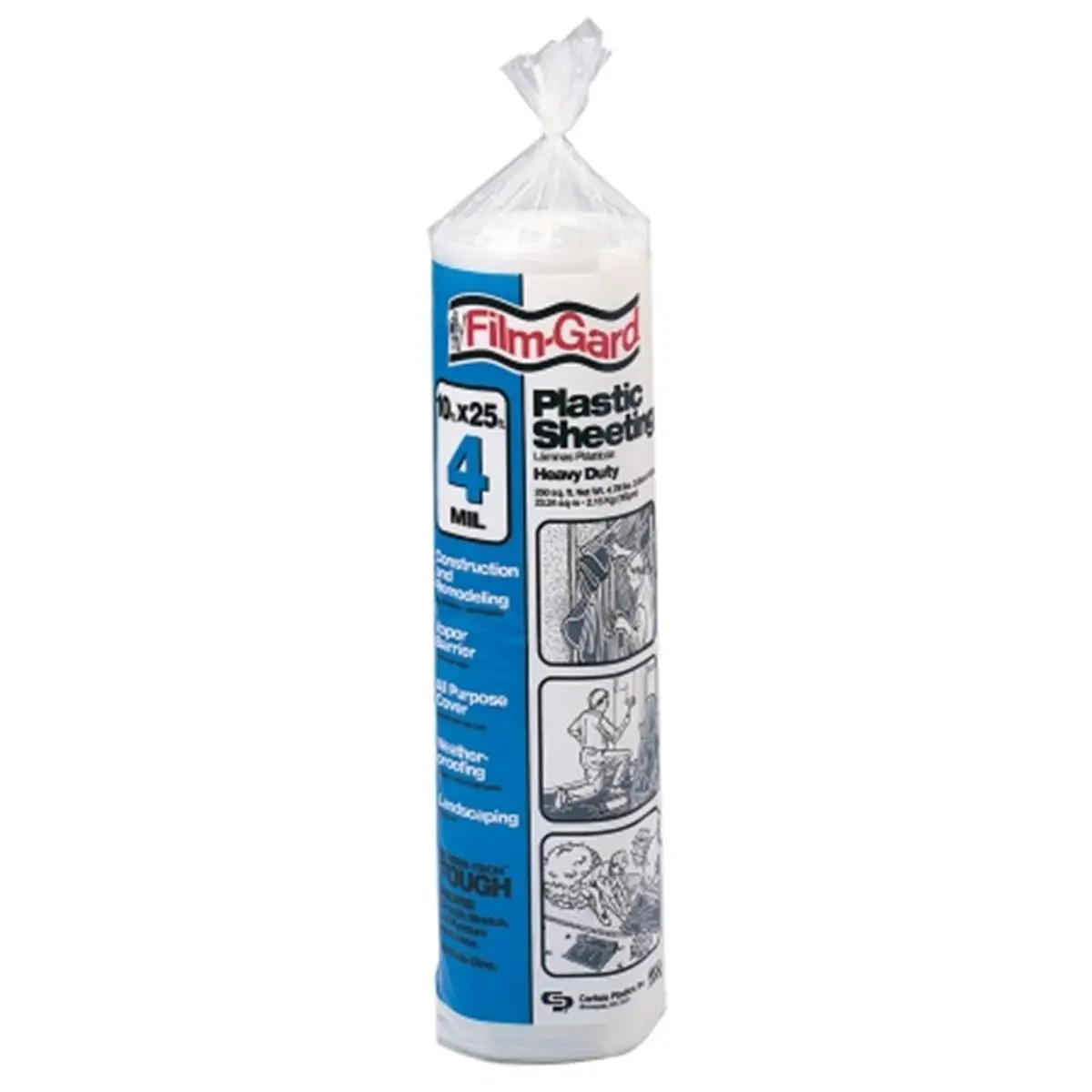 212 MAIN Heavy Duty Weatherproof Plastic Sheeting, 4mm Thick, 10ft X 25ft Poly-america 410-25C, Vapor Barrier, All Purpose Remodeling DIY Specialty Supply, Weatherproofing