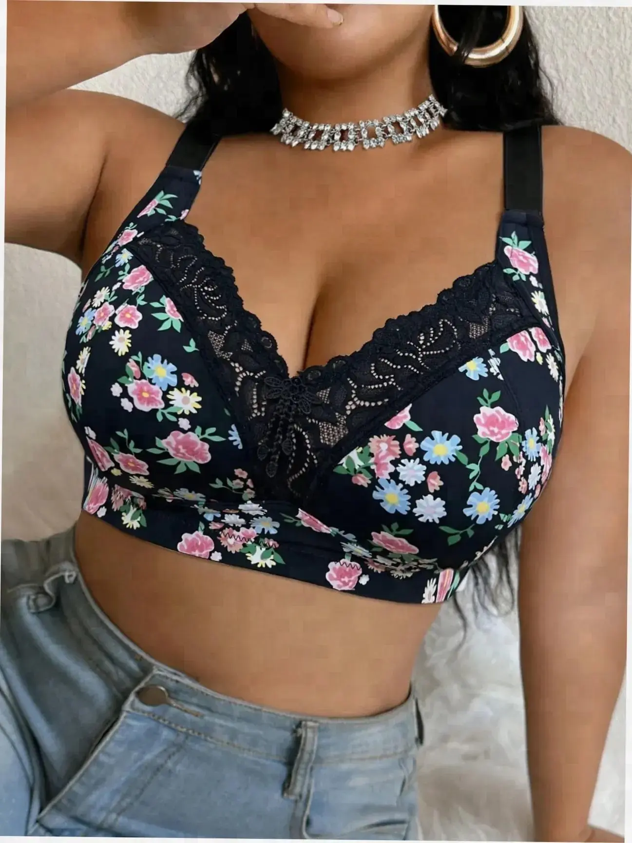 MEAUS Plus Size Wireless Bra Seamless Support Everyday Comfort
