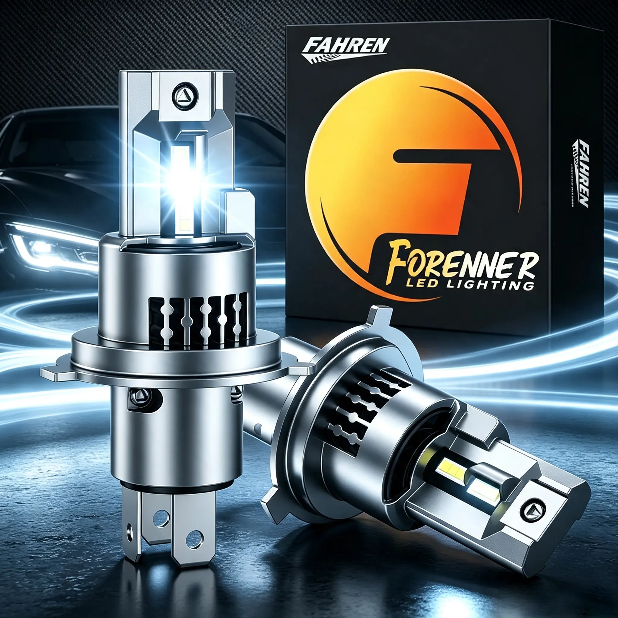 9003/H4 (HB2) LED Headlight Bulbs | Fahren 46000LM Ultra Bright, 10X Brighter, Precise Perfect Beam Pattern, High Low Beam Conversion Kit