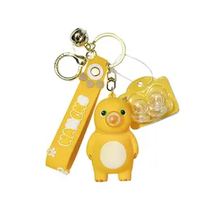 Nailong Mini Dragon Bubble Squeeze Keychain - Yellow Stress Relief Toy for Kids & Adults - Compact Design for Keychains - Fun & Relaxation Tool