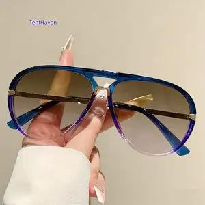 Retro Aviator Sunglasses for Men, 2025 New Fashion Multi-color Gradient Sunglasses, Trendy Casual Outdoor Decorative Sunglasses for Women