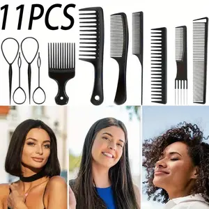 11 Pcs Professional Styling Comb Set Wide Tooth Rat Tail Styling Combs Curly Hair Styling Comb for Ladies Beauty & Personal Care