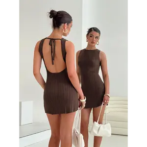 Mayok Mini Dress Brown Tall